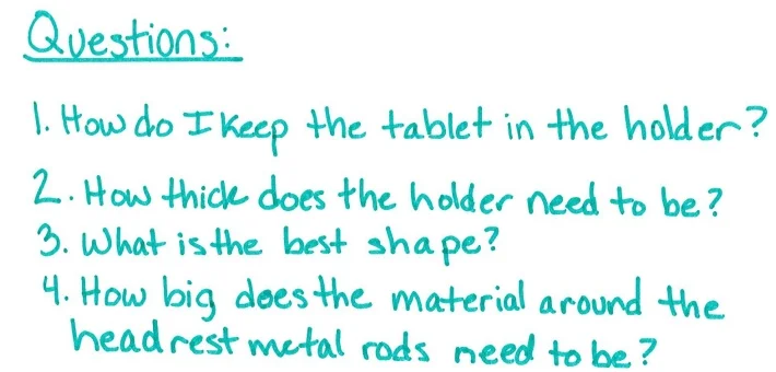 Questions During Design Process
