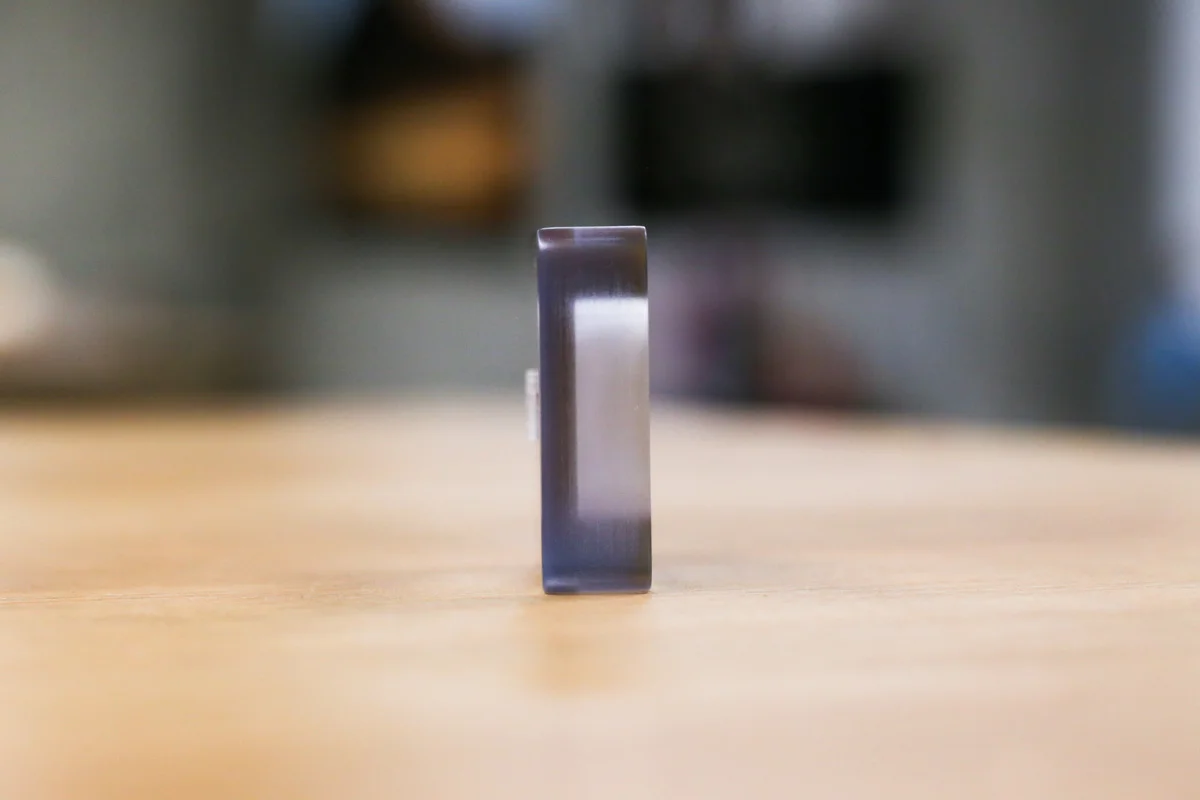 transparent 3D printed part, finished, side view - Fictiv transparent 3D printed part, finished, side view