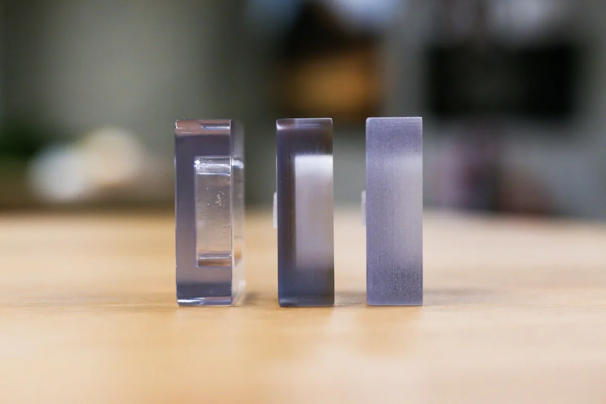 clear 3d printed parts, side view - Fictiv clear 3d printed parts, side view