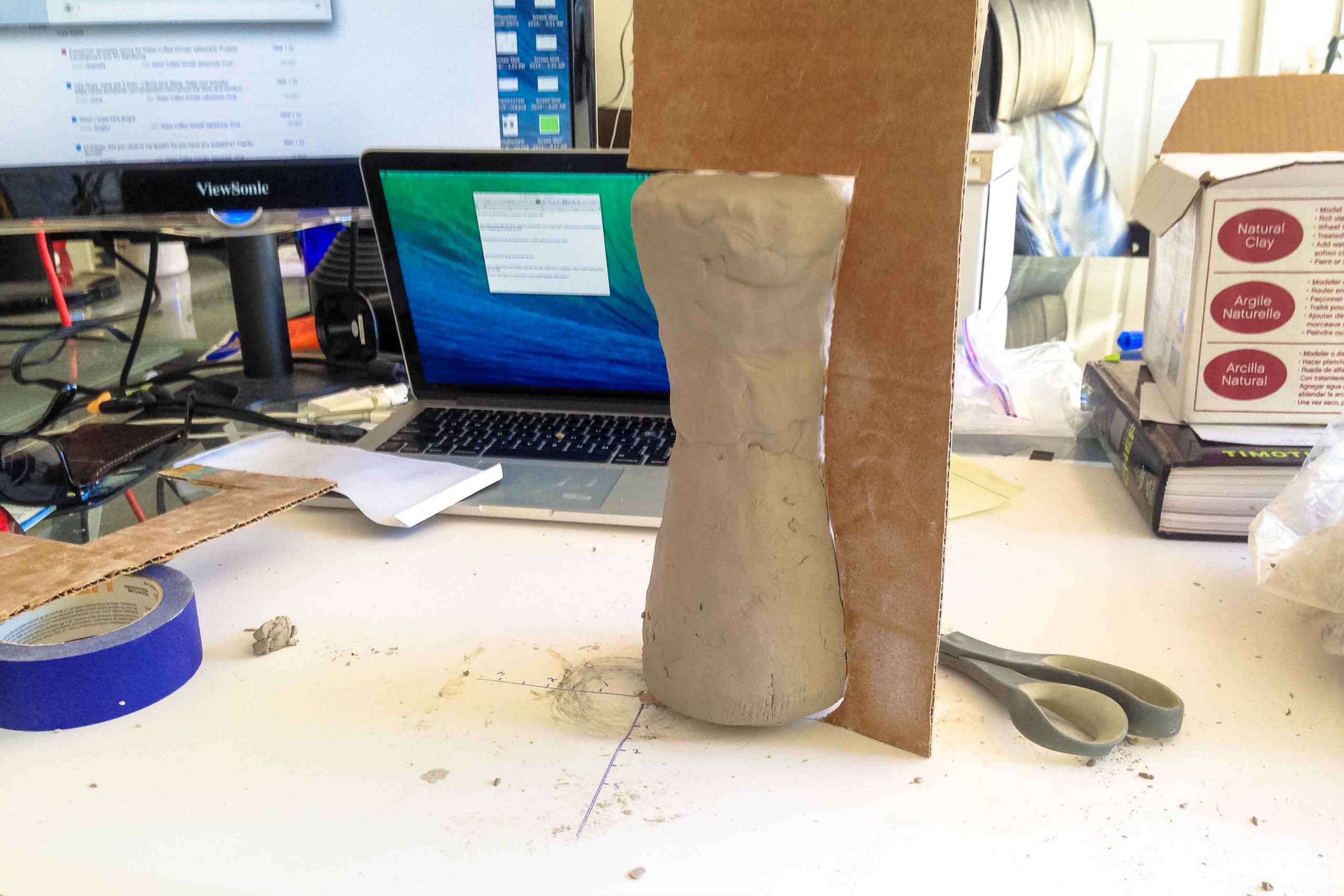 handground coffee grinder clay model