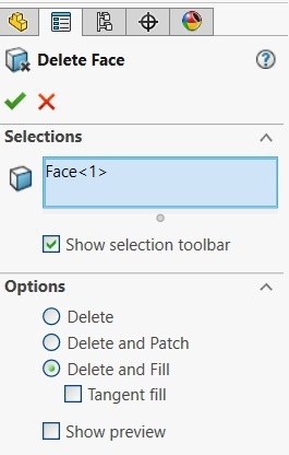 Delete Face and Fill