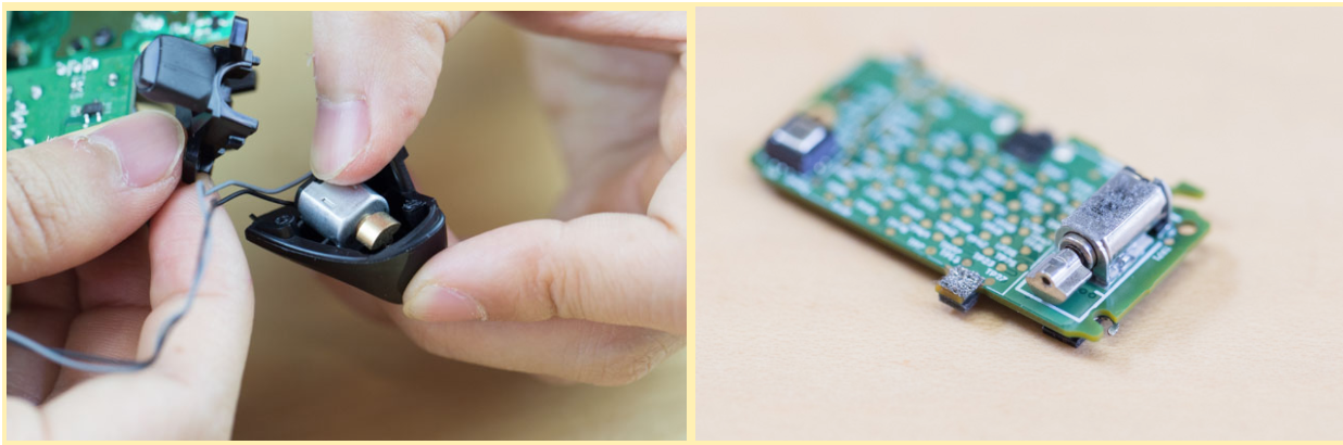 mounting an ERM vibration motor directly on the PCB