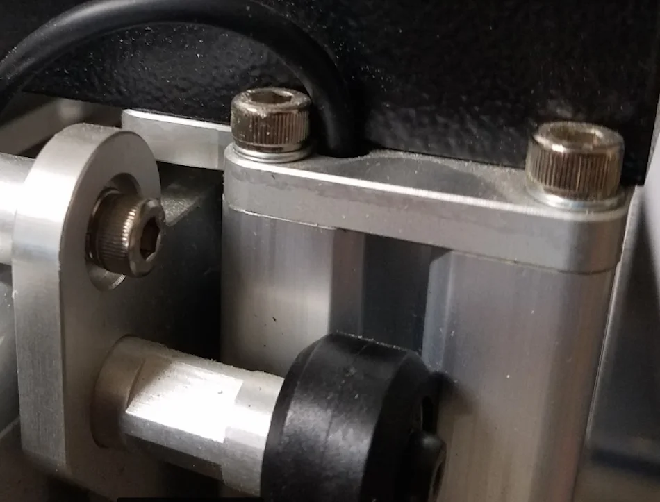Screws installed in an extruded aluminum assembly