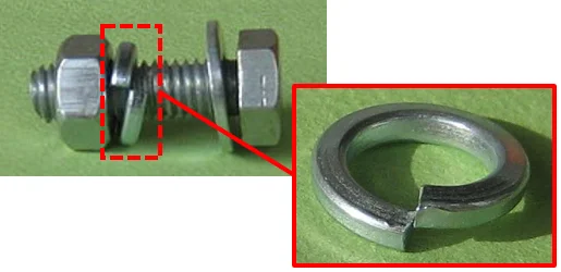 lock washer connection for a threaded locking method