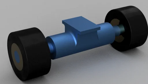 unnamed (2) - Fictiv rendering of the subassembly that this component goes into, including the rollers with bearings