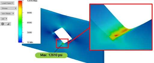 unnamed (5) - Fictiv red spots indicate a stress concentration
