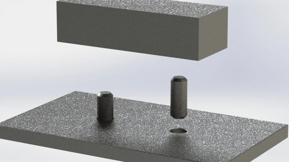 Chamfers on dowel pins ease assembly by self-locating the parts - Fictiv Chamfers on dowel pins ease assembly by self-locating the parts
