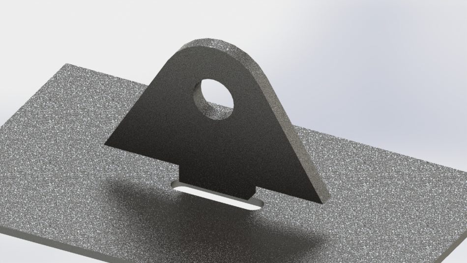 A small tab reduces the tooling required to fixture two parts during welding