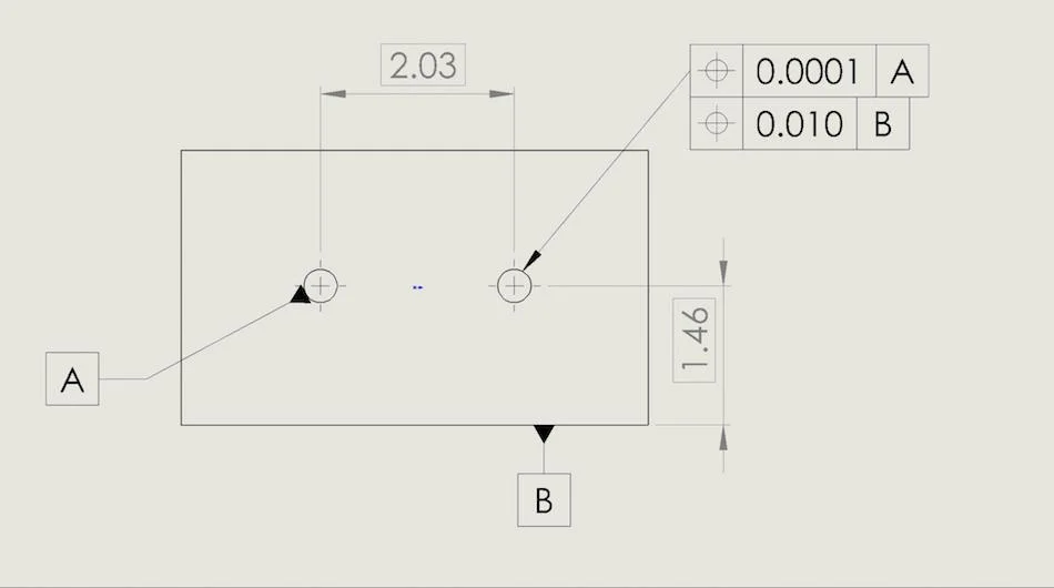 GD&T callouts - Fictiv Example 2D drawing of a press fit application