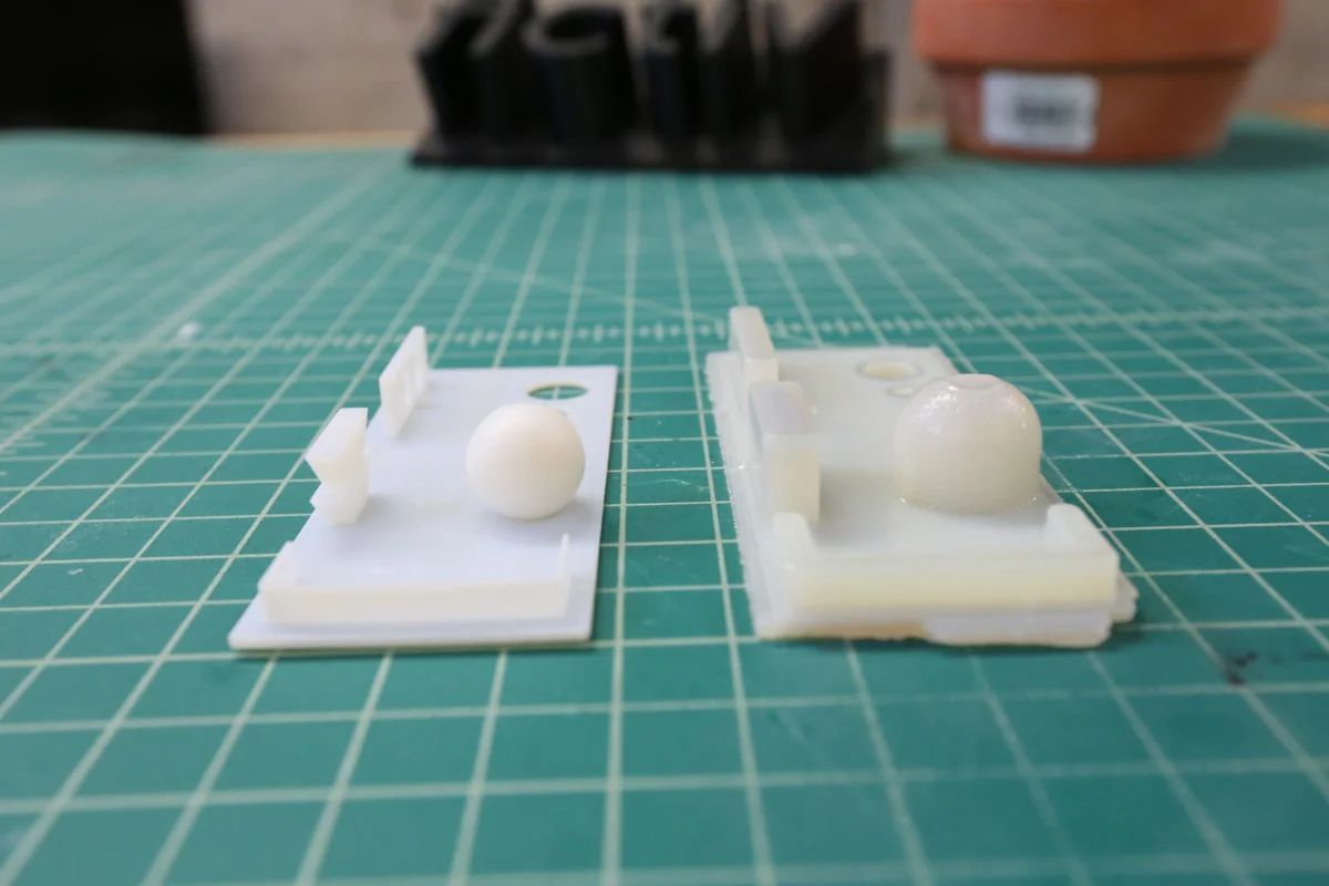 clean-hero - Fictiv 3D printed parts, before and after cleaning