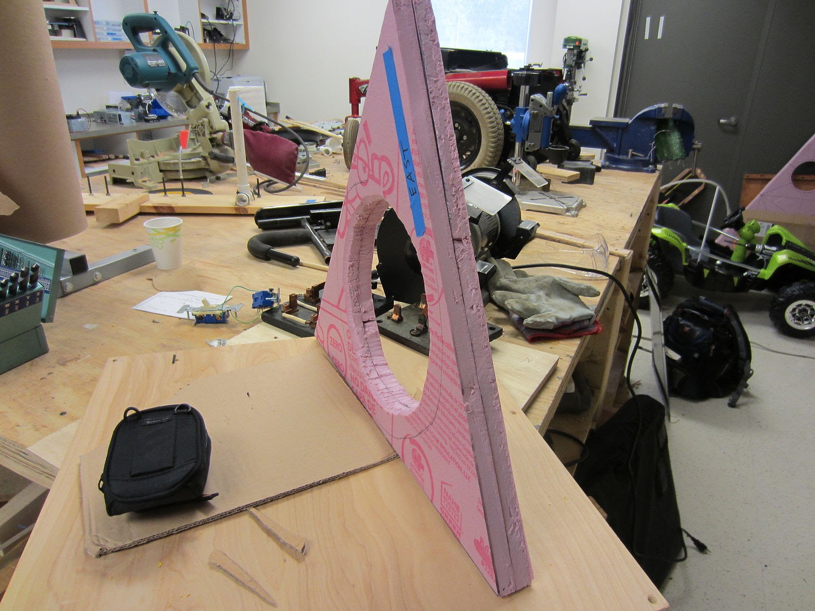 prototype made from pink insulation foam