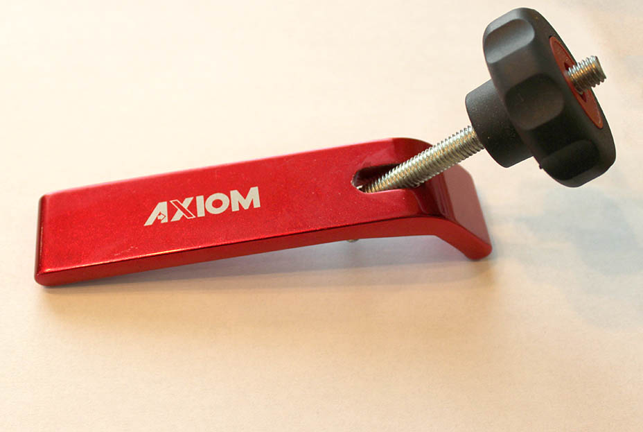 CNC hold down clamp, anodized and dyed red