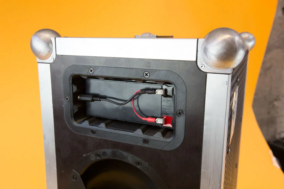 3D printed enclosure prototype from Fictiv around the battery