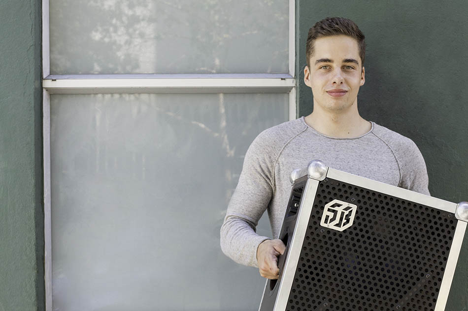 SOUNDBOKS co-founder Jesper Theil Thomsen with a prototype