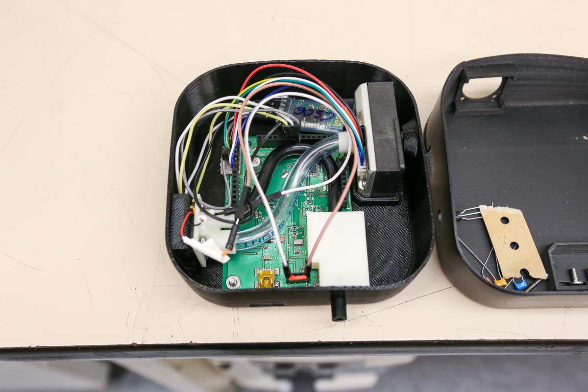 black enclosure with wires
