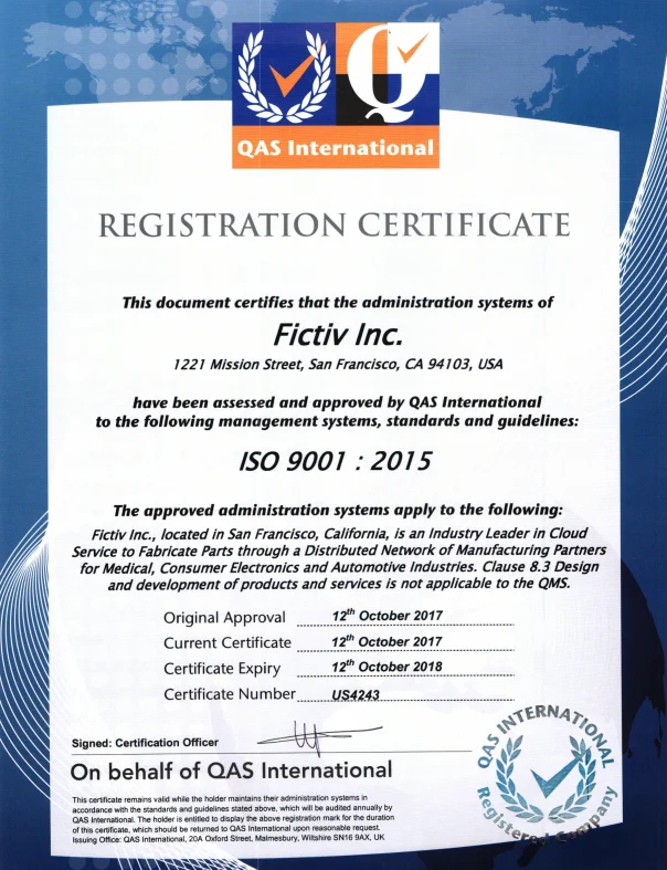 fictiv-certification - Fictiv