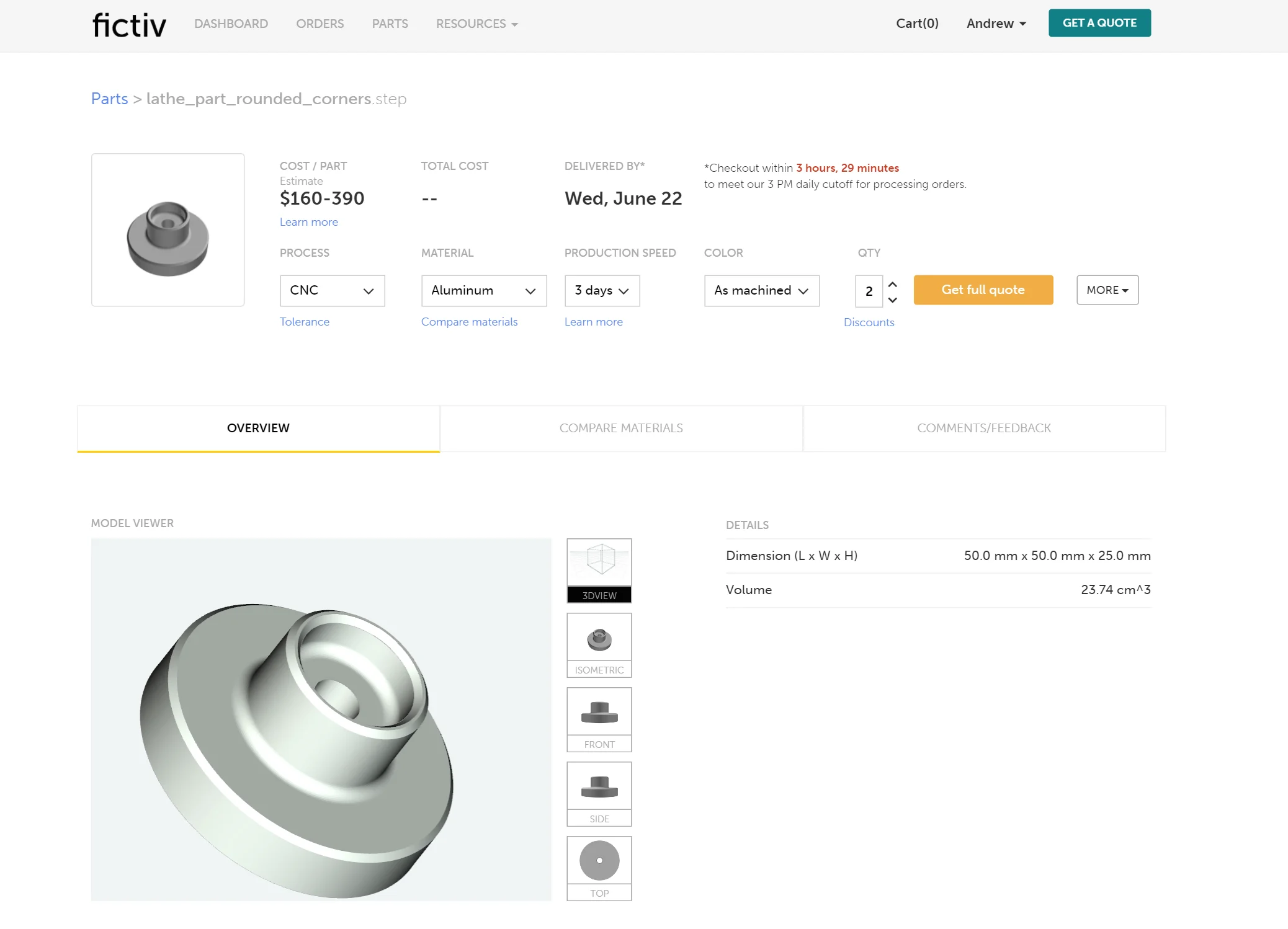 partdetails - Fictiv fictiv platform part details