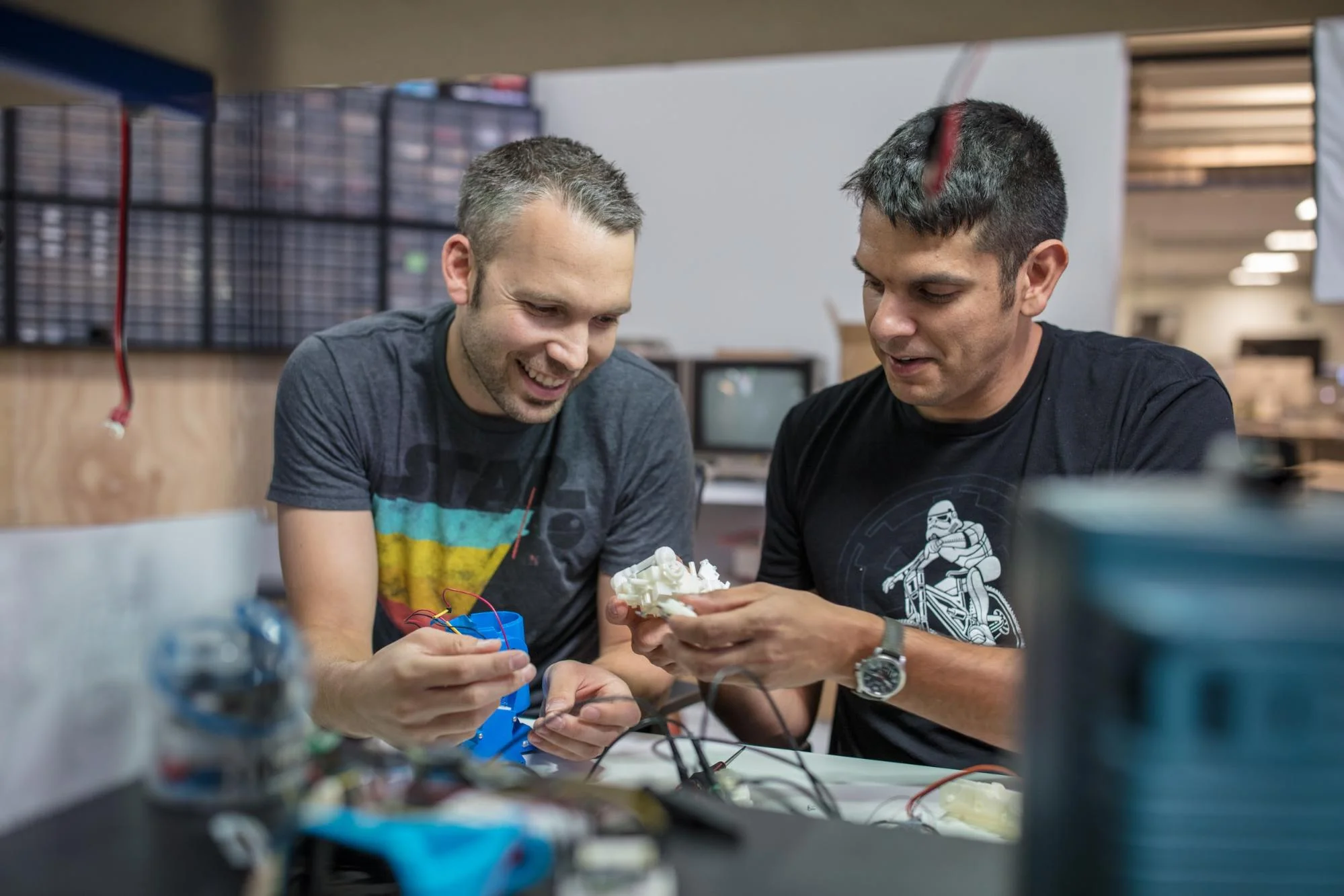 sphero engineers working on a prototype