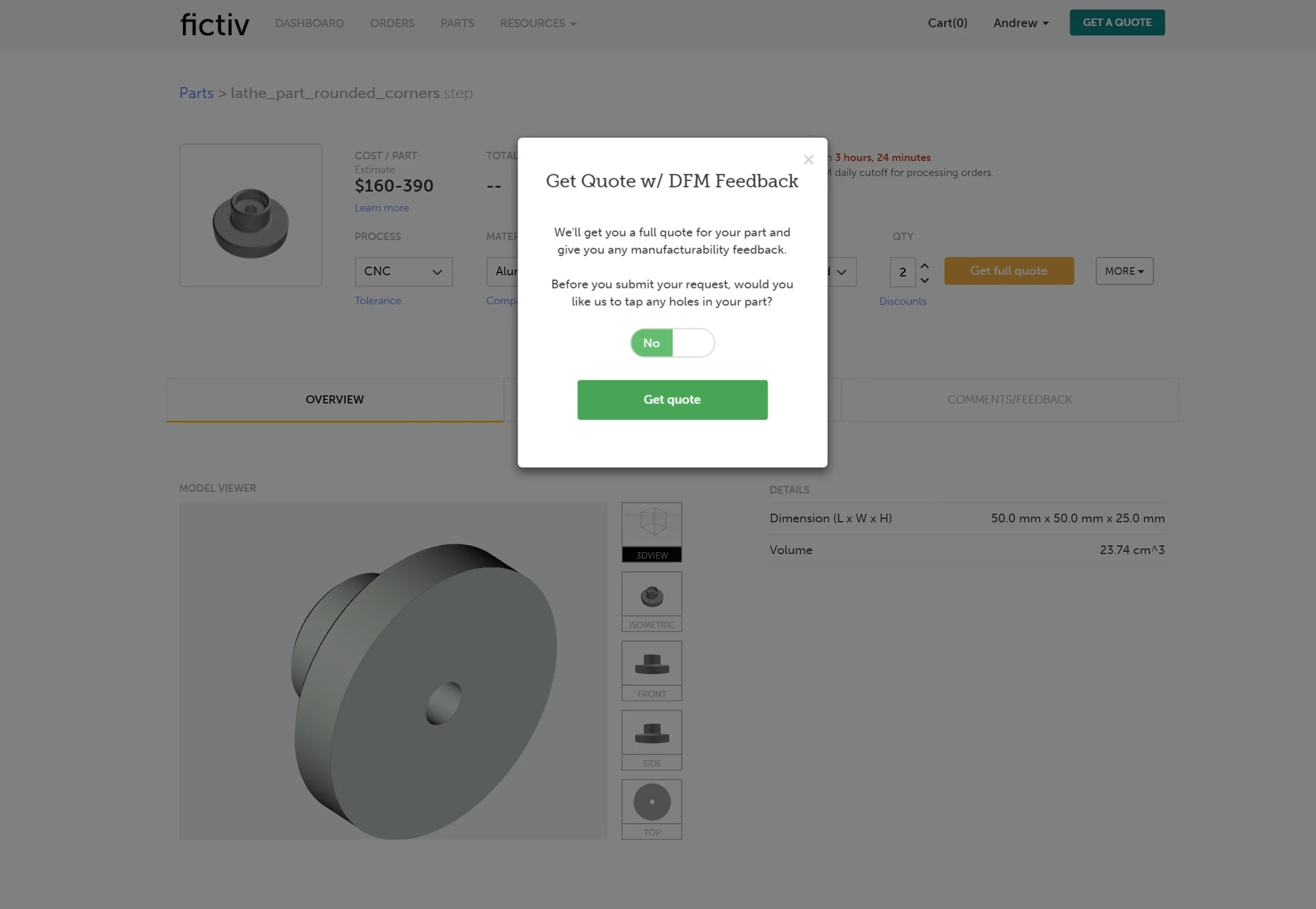 tappingno - Fictiv fictiv platform dfm feedback