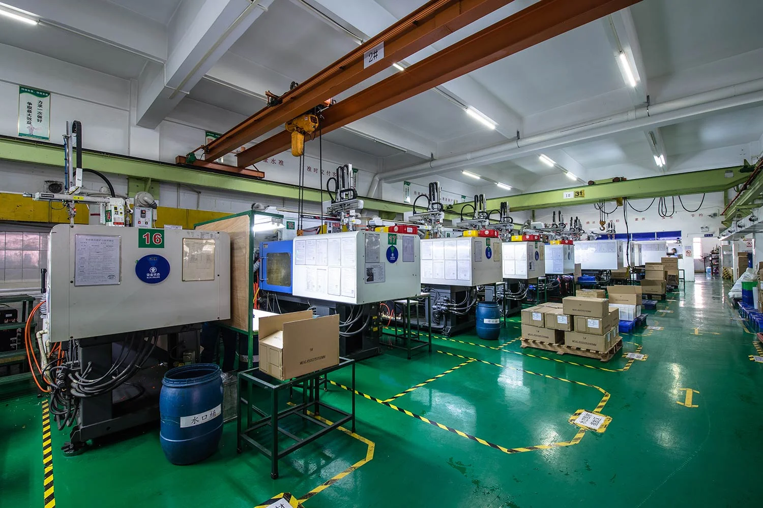 factory floor and 5 CNC machines