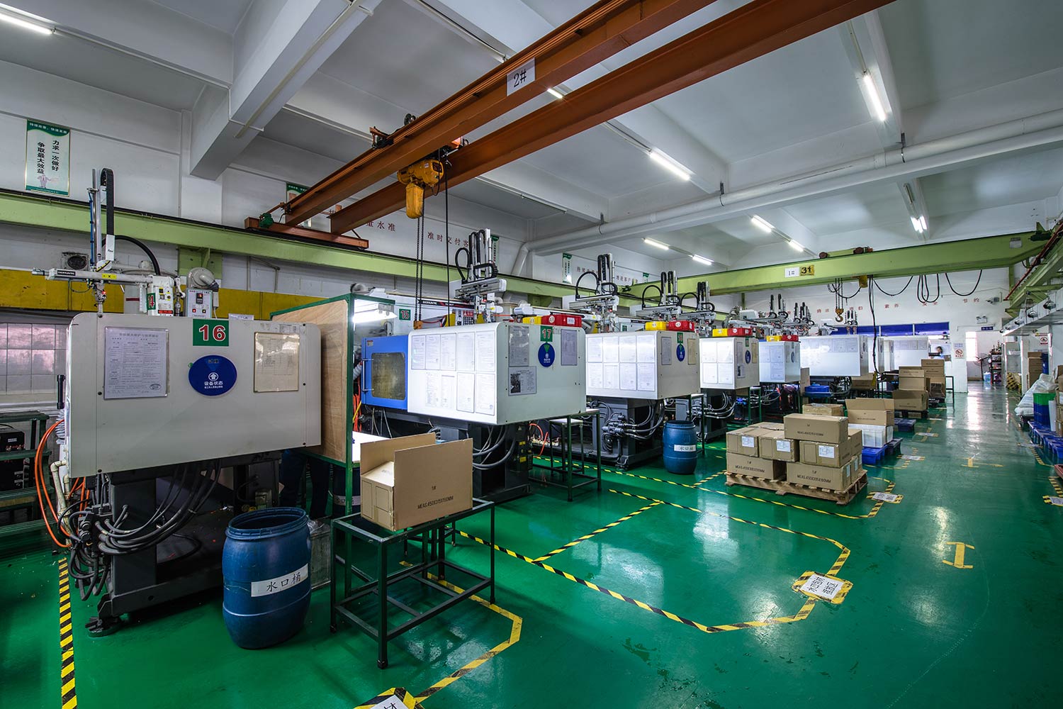 factory floor and 5 CNC machines