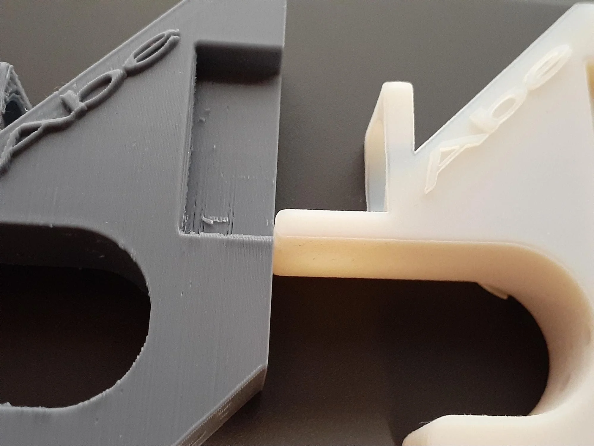The nickname ‘Abe’ is easily recognizable in both 3D print materials