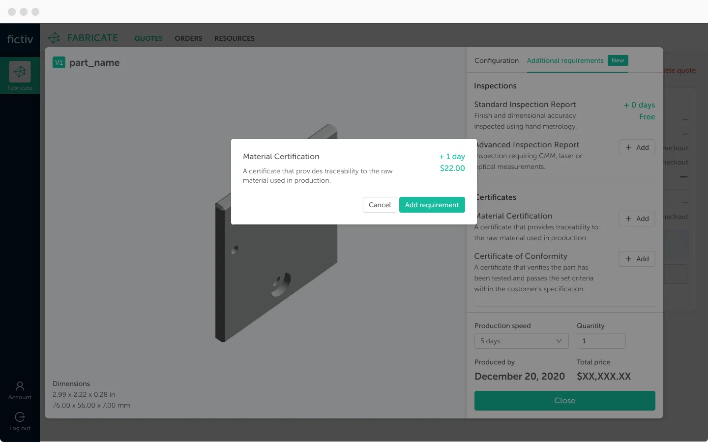 fictiv material certifications