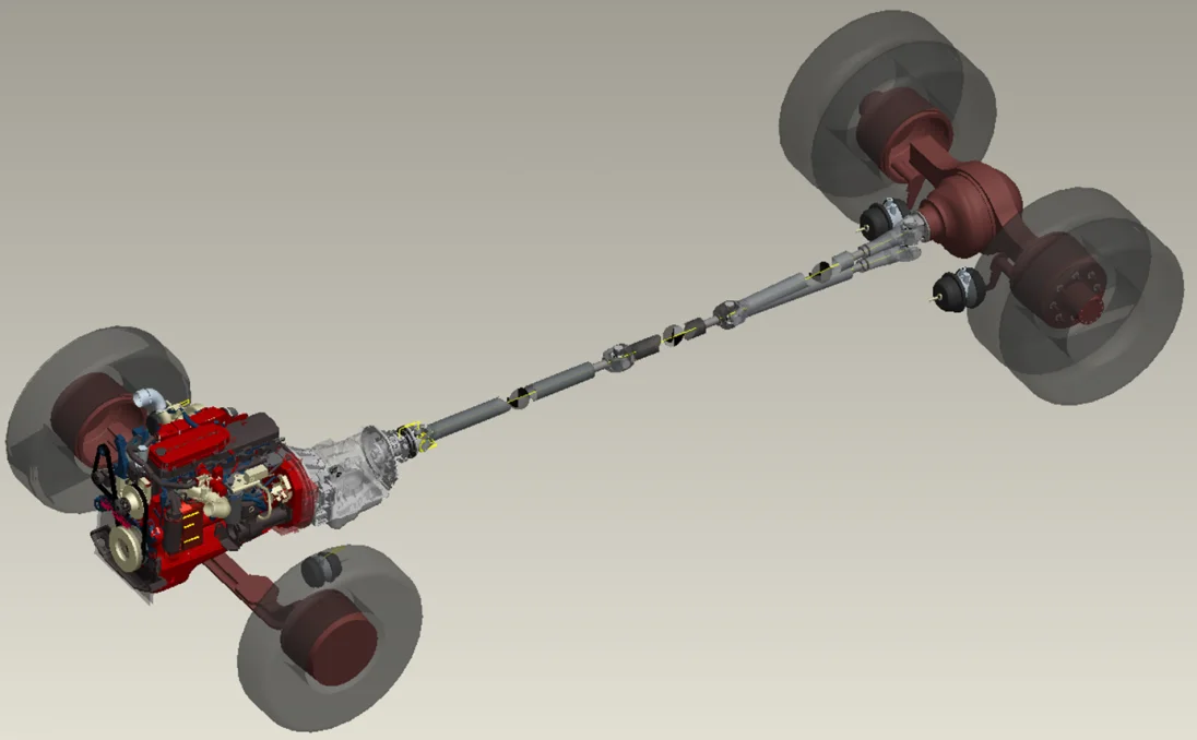 3D Model CAD - Fictiv Powertrain of commercial Bus modeled in PTC Creo