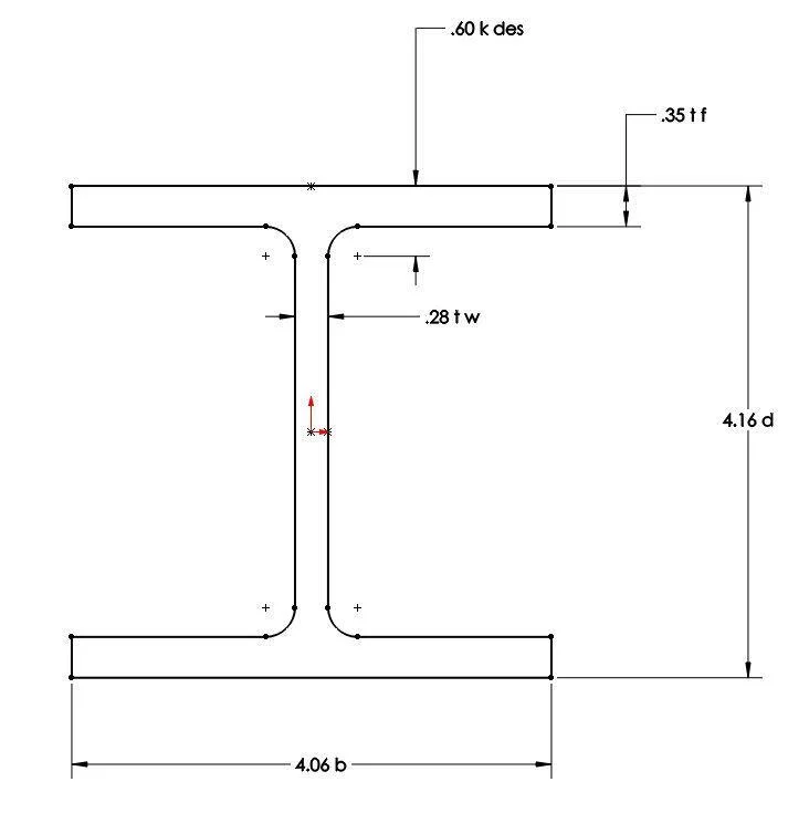 2D drawing I beam - Fictiv a 2D drawing of an I-beam with dimensions