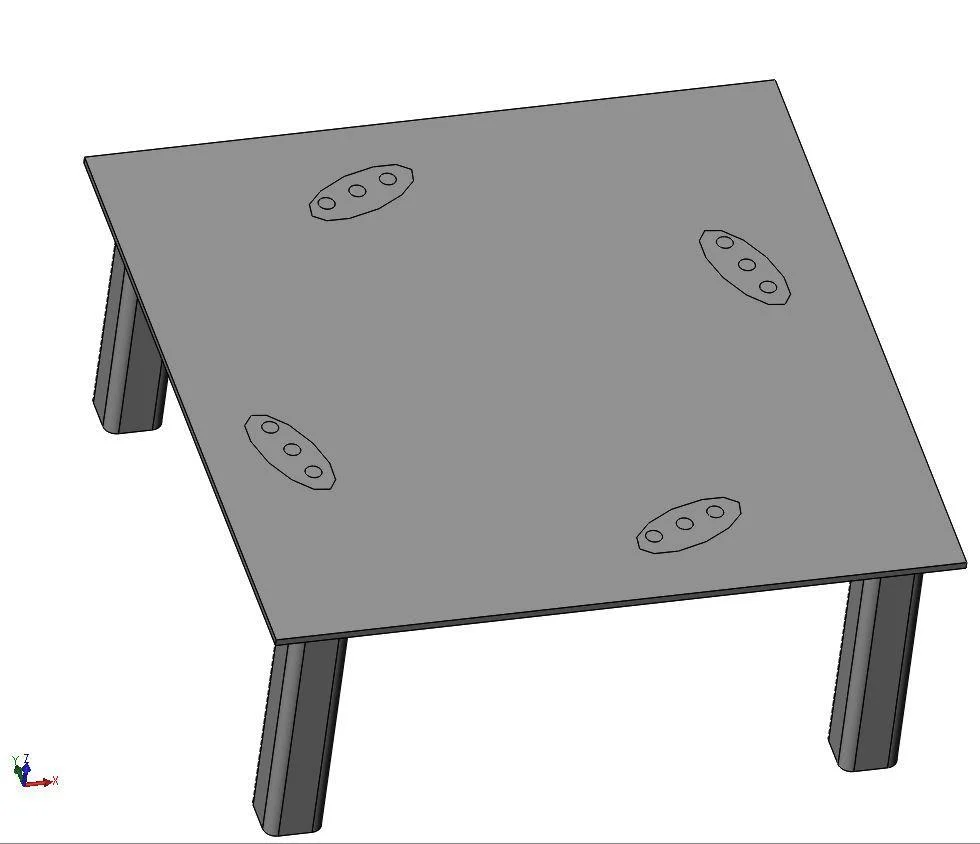 3D model table - Fictiv a screenshot of a 3D model of a table