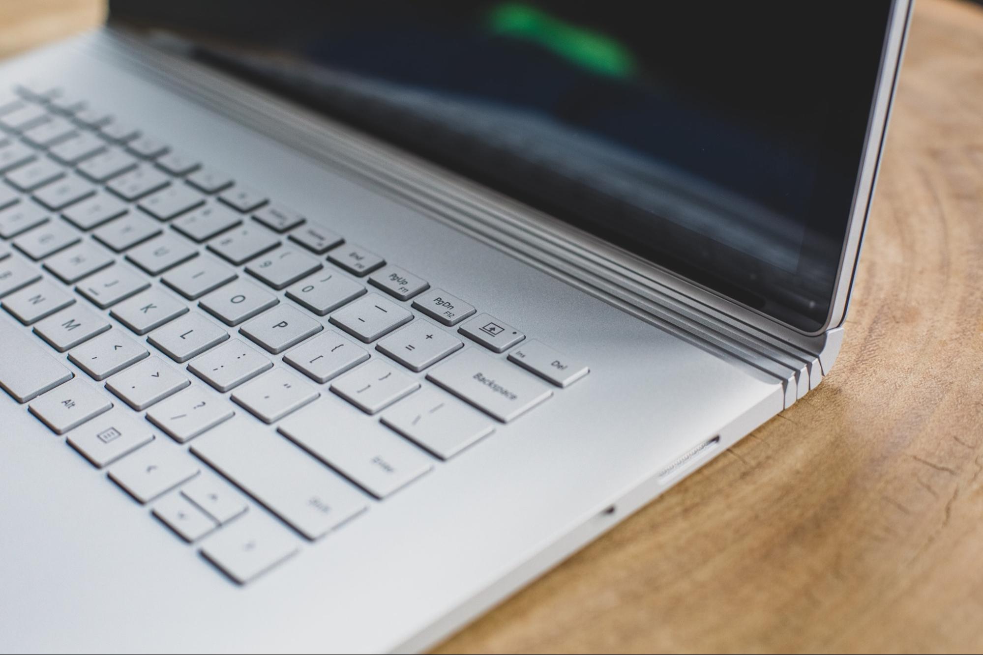 Microsoft surface laptop with hinge
