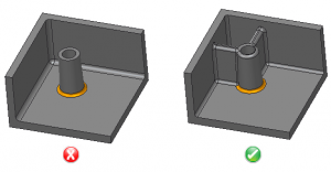 example of correct way to add ribs to a boss