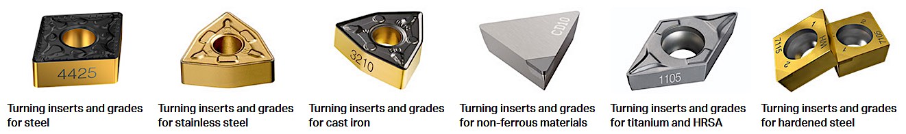 image of different types of turning inserts