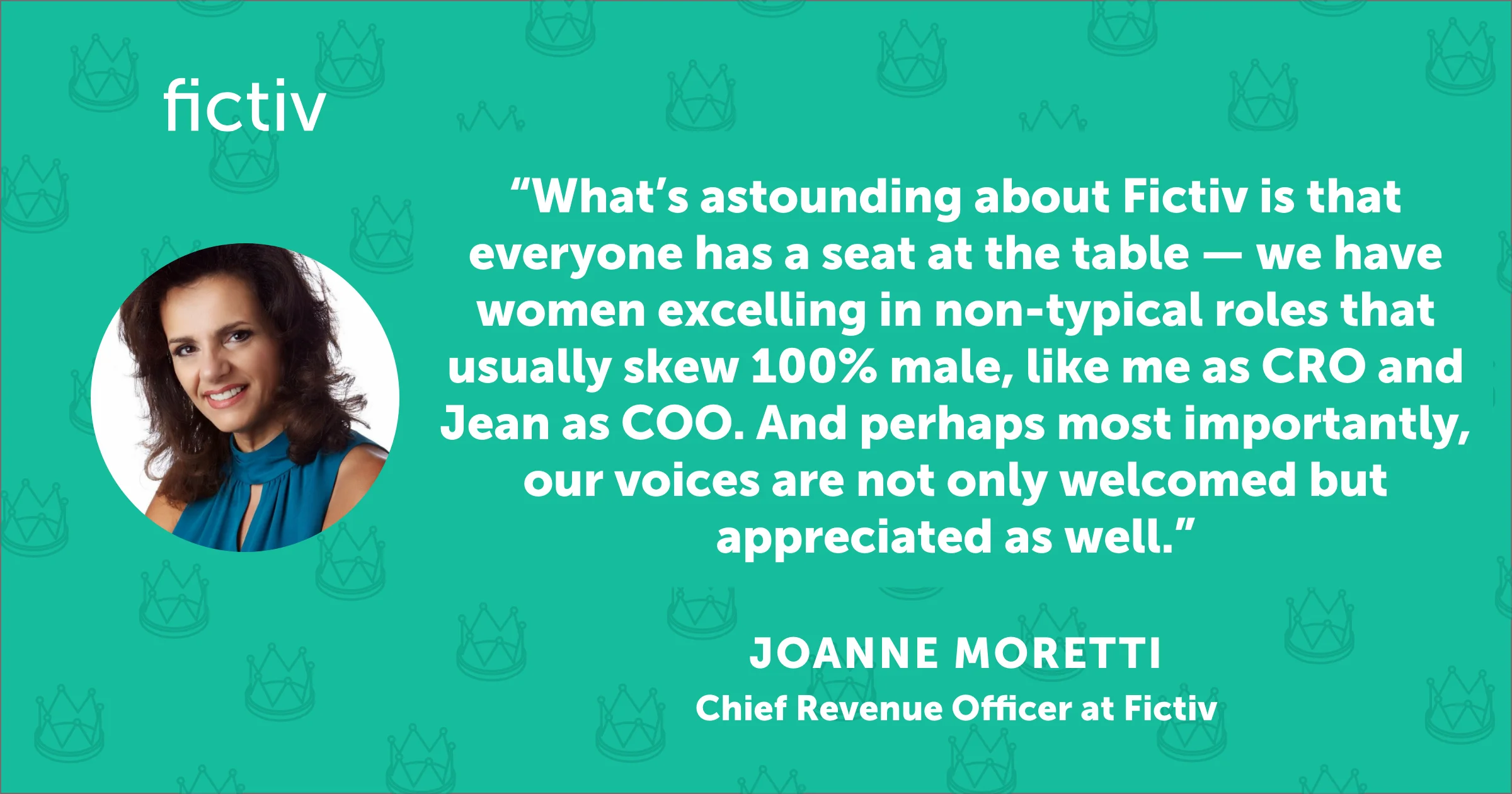 quote from Joanne Moretti, chief revenue officer, fictiv, for international women's day