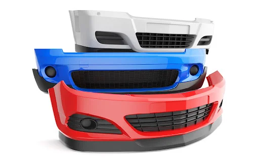 black white and blue car bumpers
