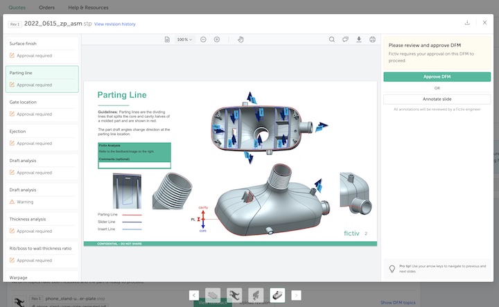 Fictiv Launches Online DFM for Injection Molding to Simplify a Traditionally Slow, Complex Process  Fictiv Launches Online DFM for Injection Molding to Simplify a Traditionally Slow, Complex Process