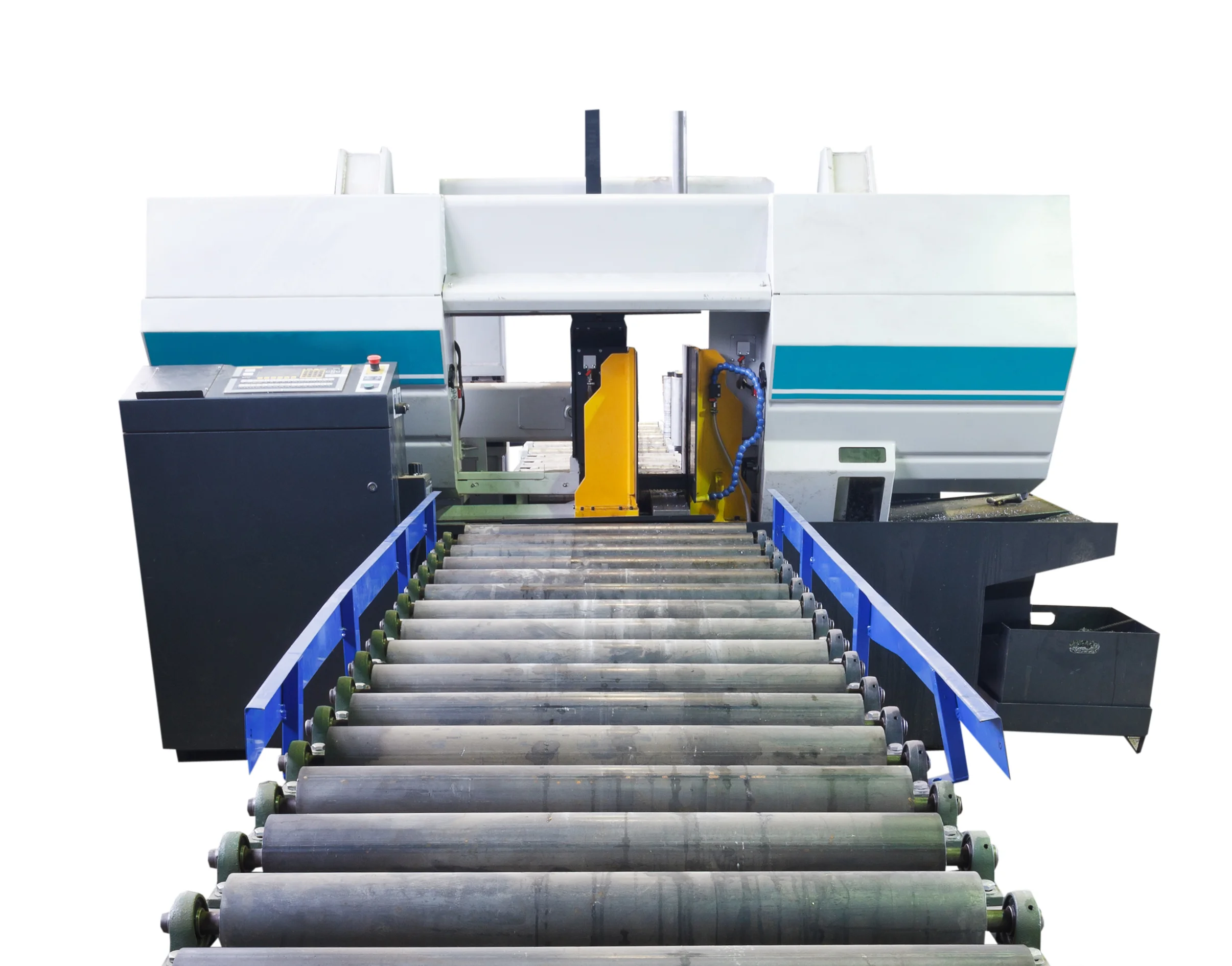Two-column,Band,Cutting,Machine,For,Vertical,Cuts,With,Feeder,Isolated - Fictiv a CNC vertical column milling machine