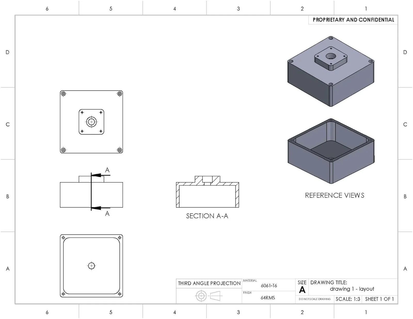 CNC drawing example - Fictiv CNC drawing example