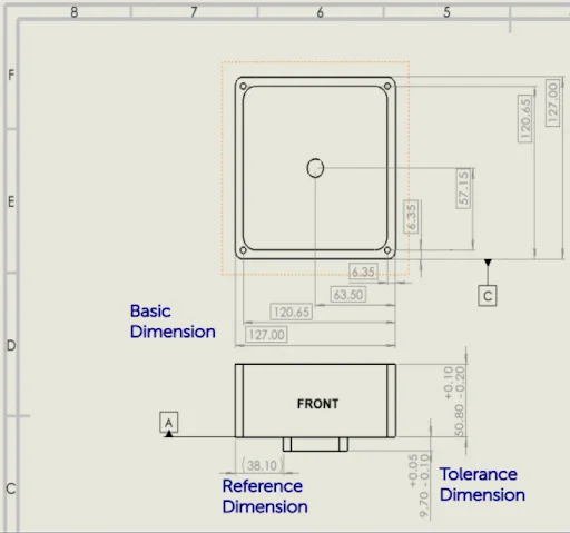 unnamed - Fictiv Figure 2: Dimensioning Example (Step Two of GD&T Example)