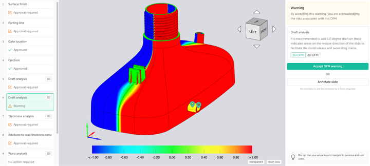 Fictiv Enhances its Injection Molding DFM System with 3D Visualization to Help Customers Go From Design to Production Faster Fictiv Enhances its Injection Molding DFM System with 3D Visualization to Help Customers Go From Design to Production Faster