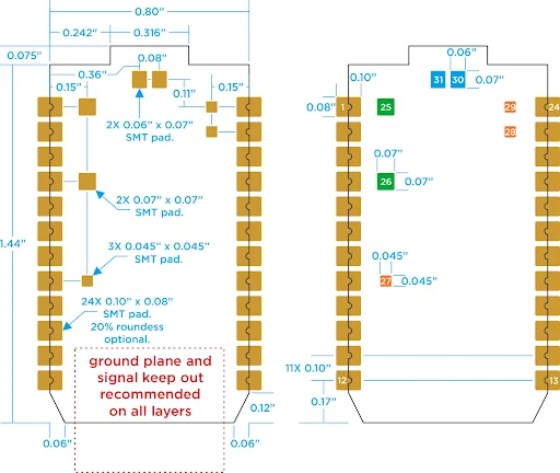 Pro-tip: Specification sheets, 2D drawings, or 3D models of electronic components are often available from the manufacturer.