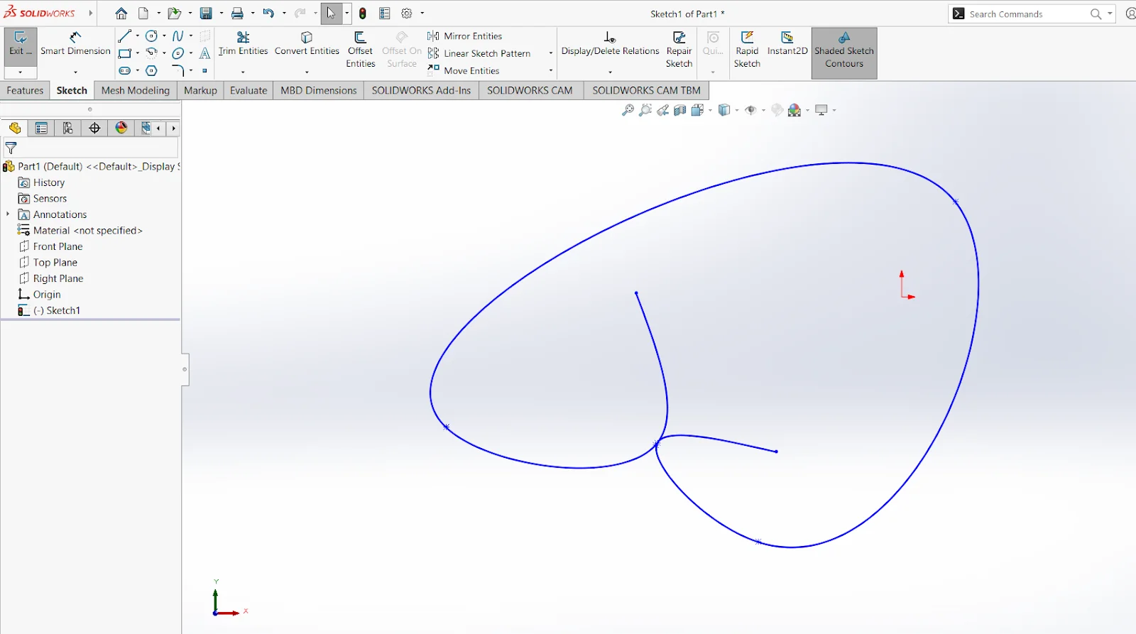 SOLIDWORKS - Fictiv spline SOLIDWORKS scribble