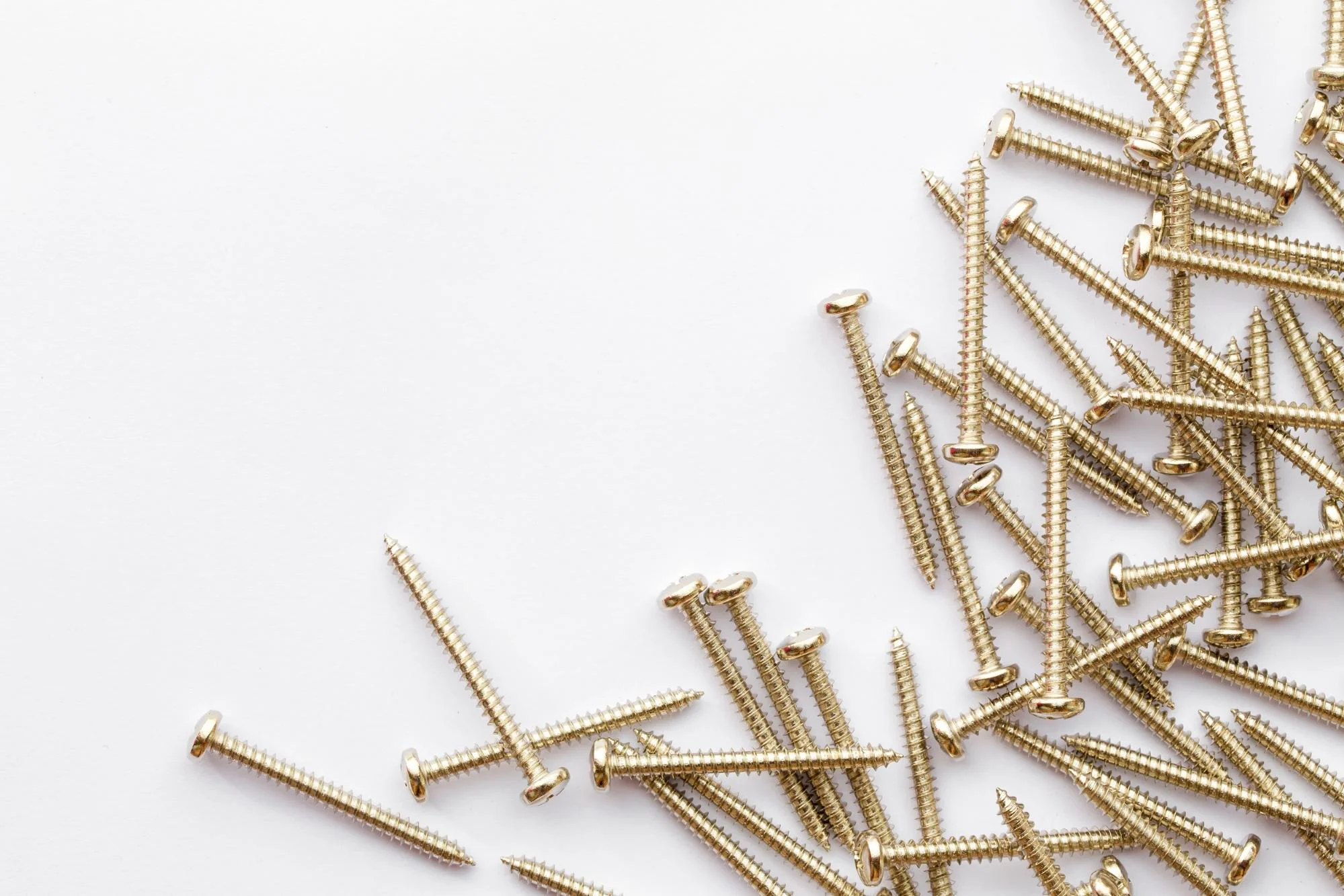 nails - Fictiv Screws coated with chem film (chromate conversion coating).