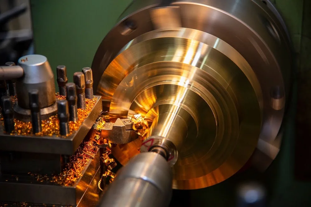 CNC lathe machining of brass shaft parts
