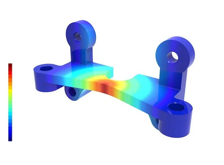 structural analysis showing stress distribution in a member