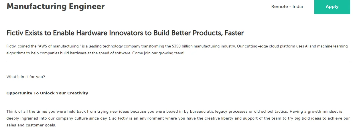 Fictiv-job-posting-for-a-mechanical-engineer - Fictiv Fictiv job posting for a mechanical engineer