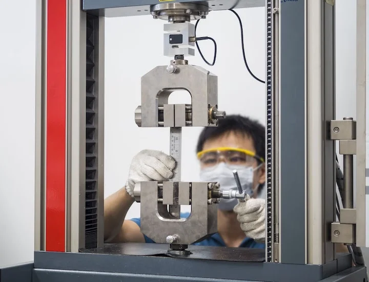 Tensile testing to get mechanical property values