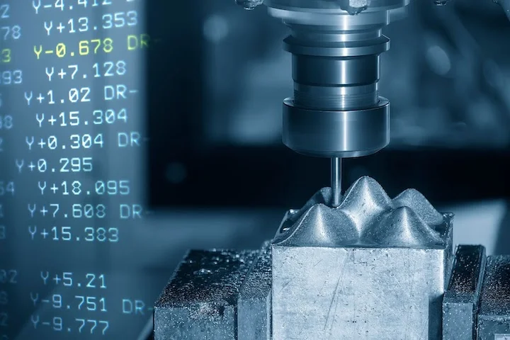 cnc milling machine with g code data background