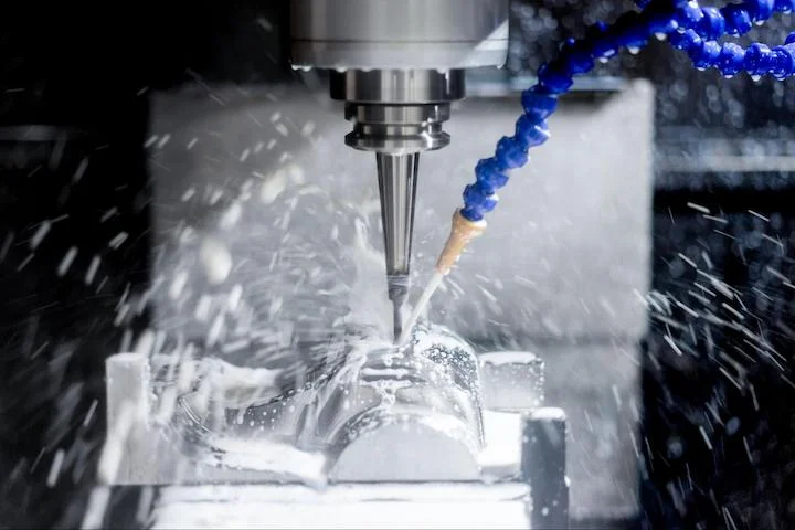 coolant applied to workpiece during cnc milling operation