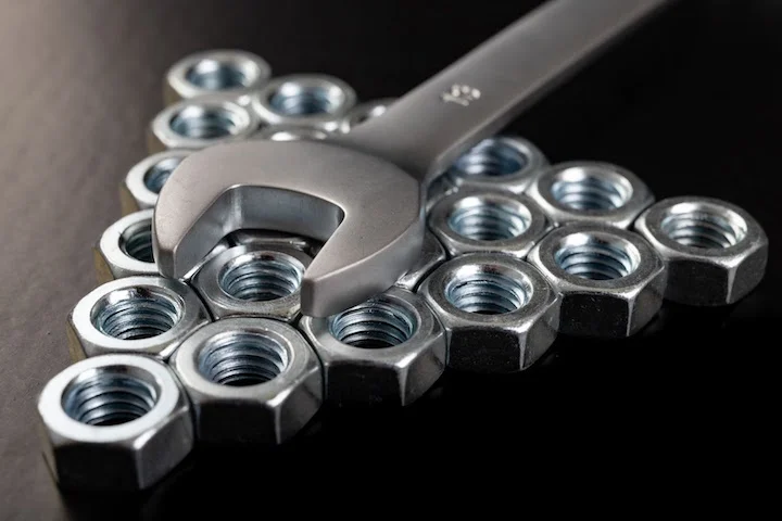 Nickel-plated-nuts - Fictiv Nickel plated nuts and wrench